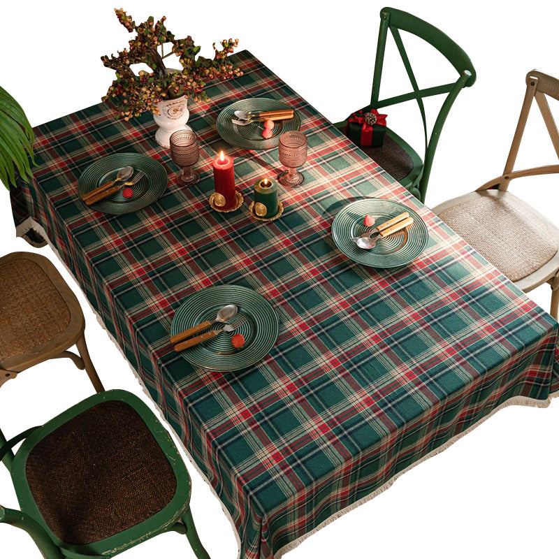 Wholesale Holiday Christmas Plaid Tablecloth Plaid Fashion Tablecloth